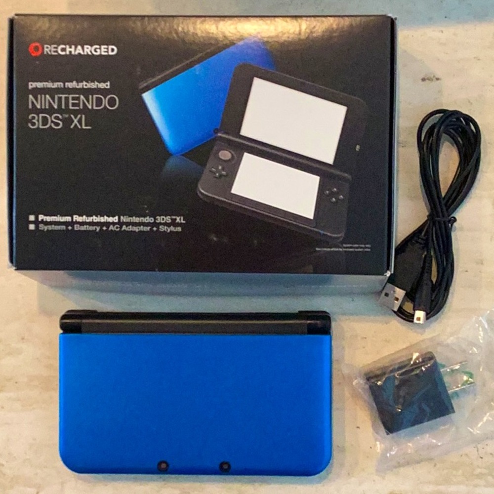 Nintendo 3DS XL Console Premium Refurbished & Charger Blue